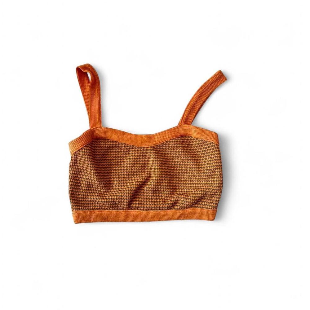Zara Orange Knit Crop Top, Medium